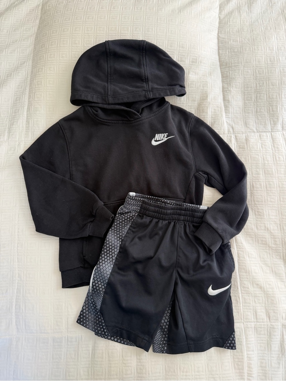Nike Black Kids Hoodie and Athletic Shorts Set
